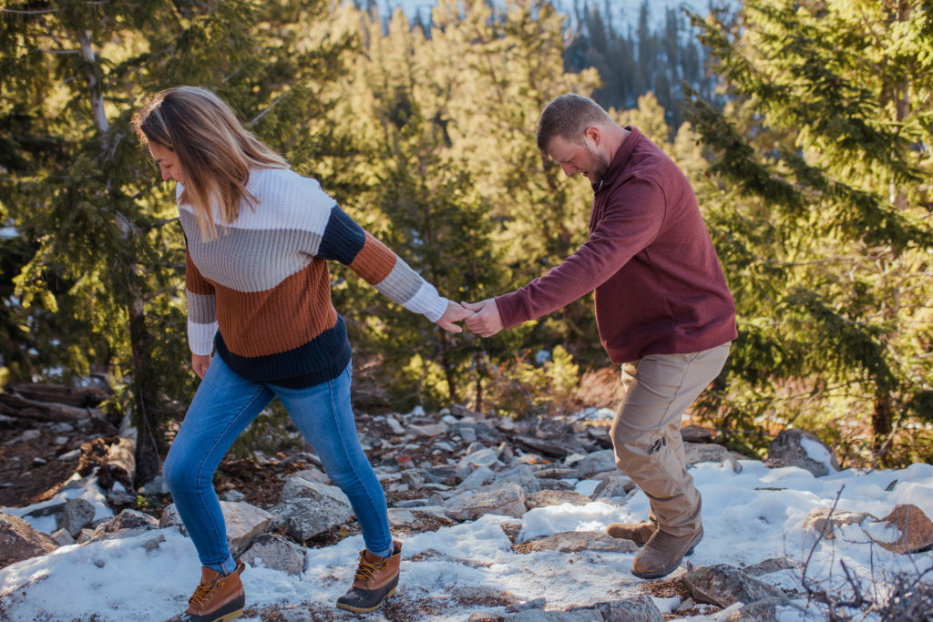 Mountain Top Engagement Photos at Sapphire Point Overlook
